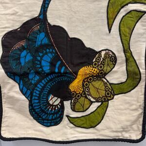 Unique Beautiful Sea Turtle Pillow Cover Made In Africa  Blue Green Zip Closure